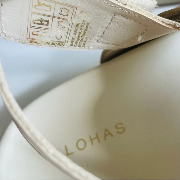 ALOHAS SIZE 41 Harper Leather Slingback Buckled Sandal in Cream